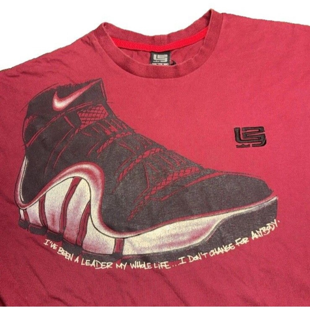 Vintage Y2K 2003 Nike Lebron James Rookie Shirt Men's Sz XXL Red Short Sleeve